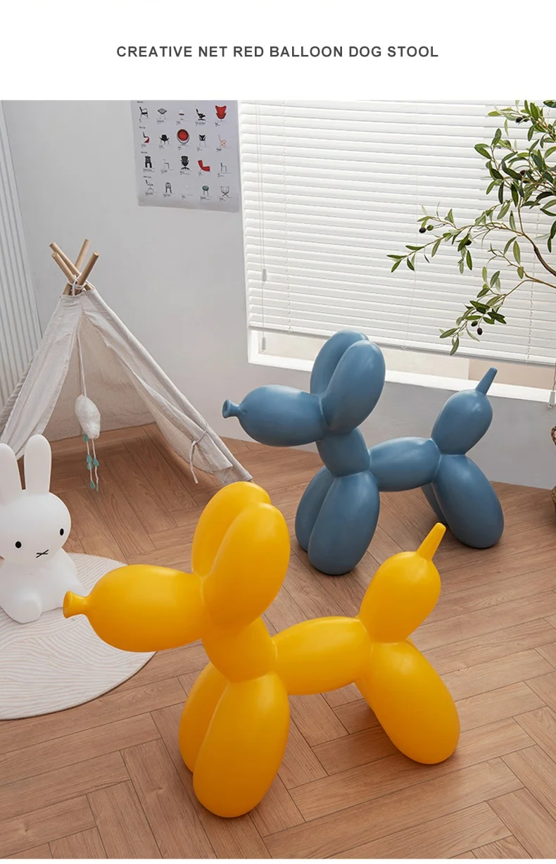 Interior Home Decor Balloon Dog Figurines Nordic Modern Art Resin Animal Figurine Sculpture Statue Home Living Room Decoration tiny mermaid figurines