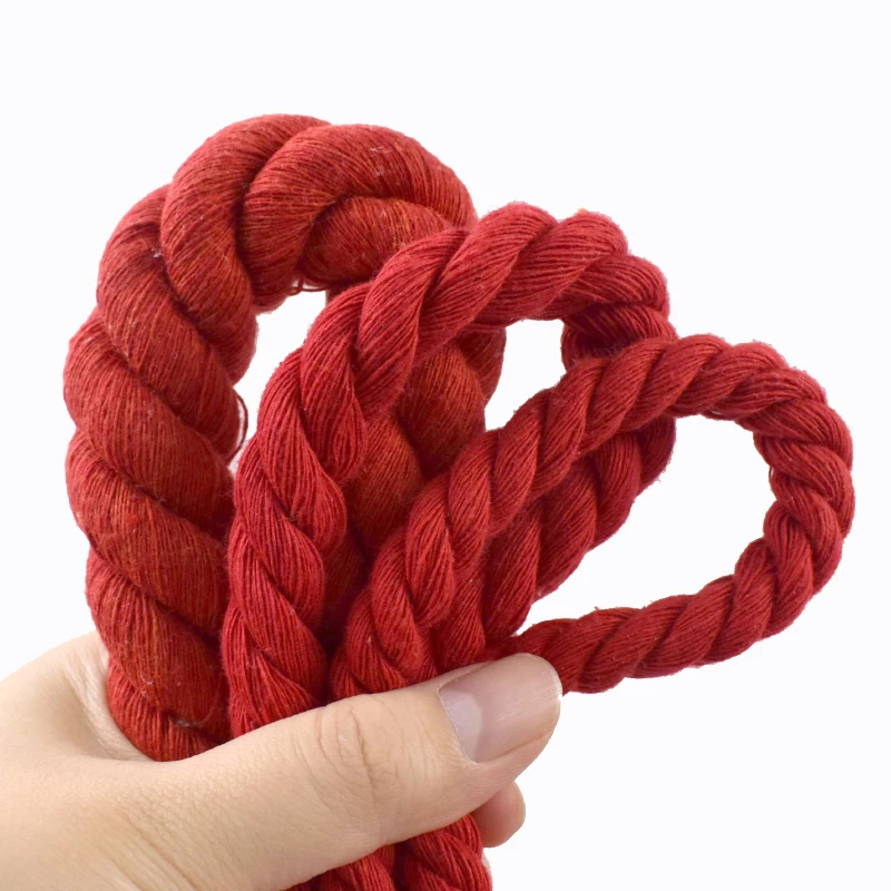 Red Braided Twisted Cotton Cord for DIY Crafts and Accessories – Multiple Lengths and Thickness Options