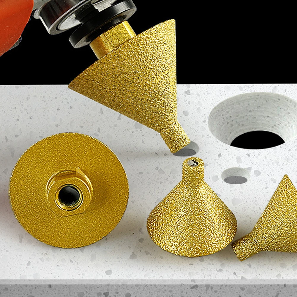 M10 스레드 다이아몬드 카운터싱크 드릴 비트 홀 오프너, 기존 홀 확대, 모양 트리밍 다이아몬드 베벨링 모따기 비트