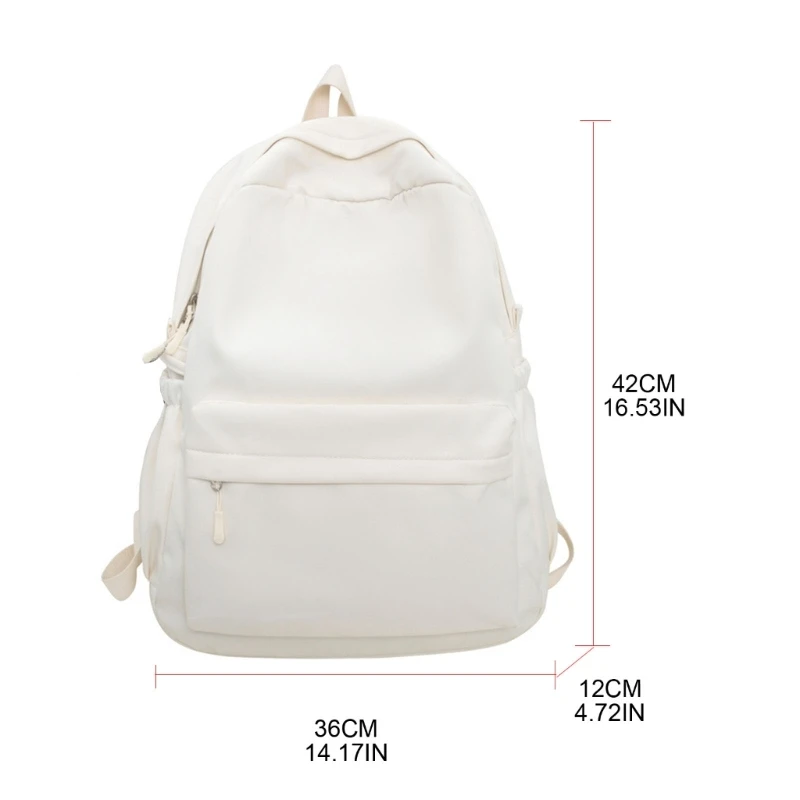 Fashion Nylon School Backpack Laptop Backpack Large Capacity School Bag Solid Bookbag Casual Rucksack for Girl Boy Youth