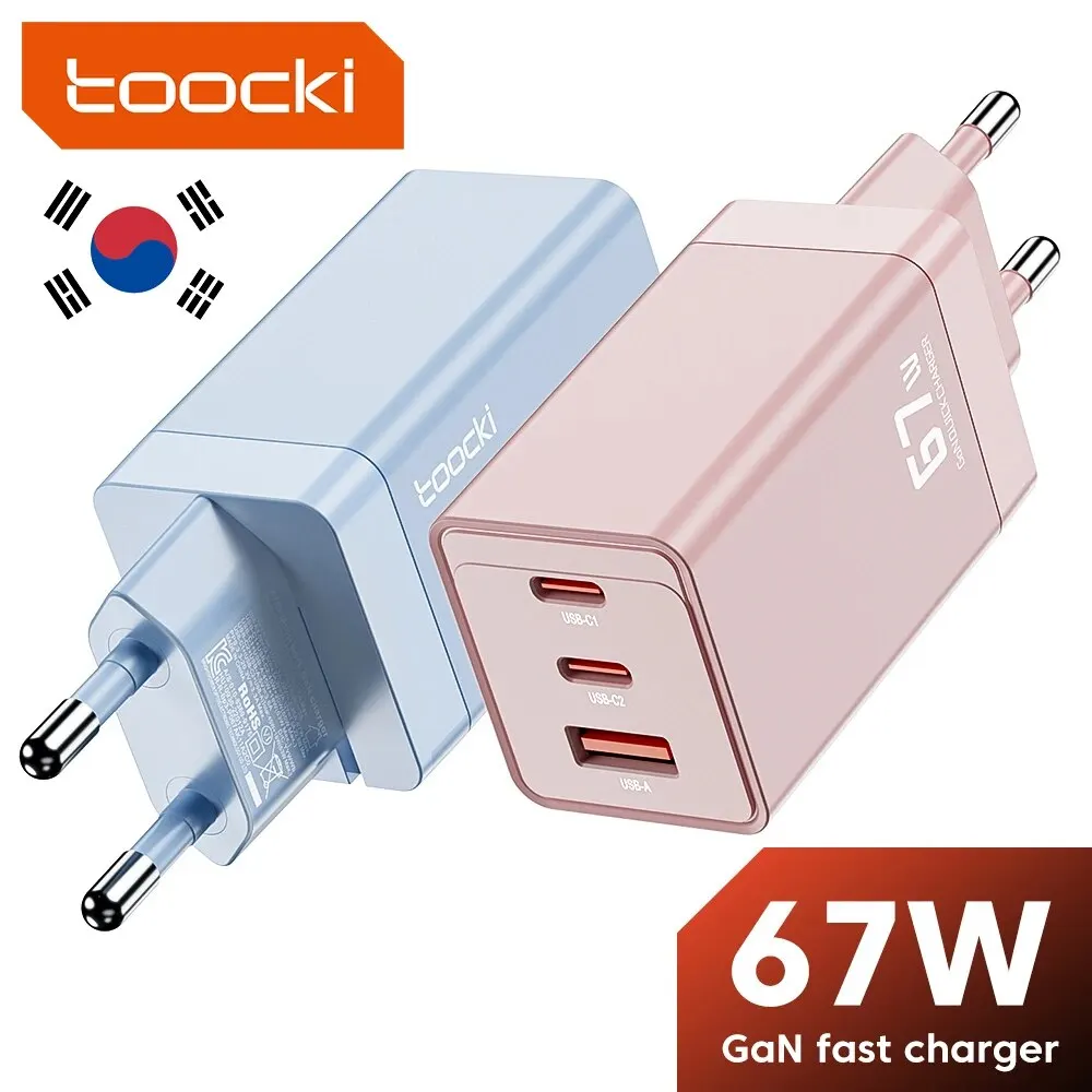 Toocki 67W Gan Usb C Charger Pd 3.0 Quick Charge 65W Qc4.0 45W Tipo C Caricabatterie Rapido Per Telefono Per Iphone 15 14 13 12 11 Tablet Laptop