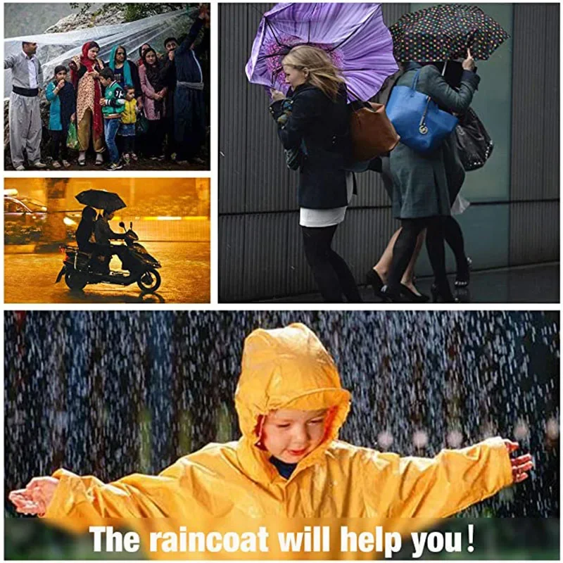 Raincoat Poncho Unisex Hooded for Camping Hiking