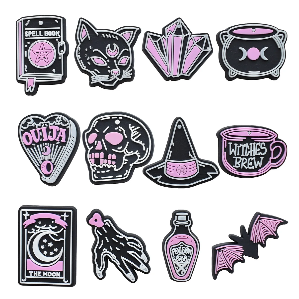 New 1Pcs Pink Halloween Shoes Charms for Crocs DIY Badge Clogs Buckle Kids Pin Decoration Jeans Shoe Accessories X-mas Wholesale
