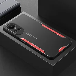 Enhanced Luxury Aluminum Alloy Armor Cover with TPU Soft Edge - Premium Protective Case for OPPO K7 (Red)