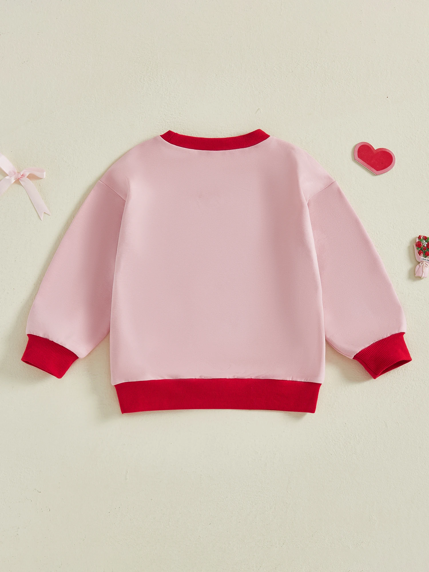 Valentine s Day Toddler Girl Hoodie Spring Long Sleeve Round Neck Love Heart Pattern Jumper Pullover Sweatshirt