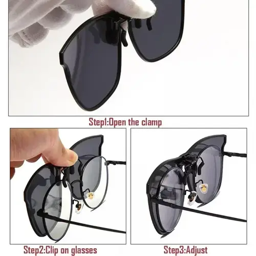 Polarized Clip On Sunglasses Men Photochromic Car Driver Goggles Night Vision Glasses Anti Glare Vintage Square Glasses Oculos - Image 5