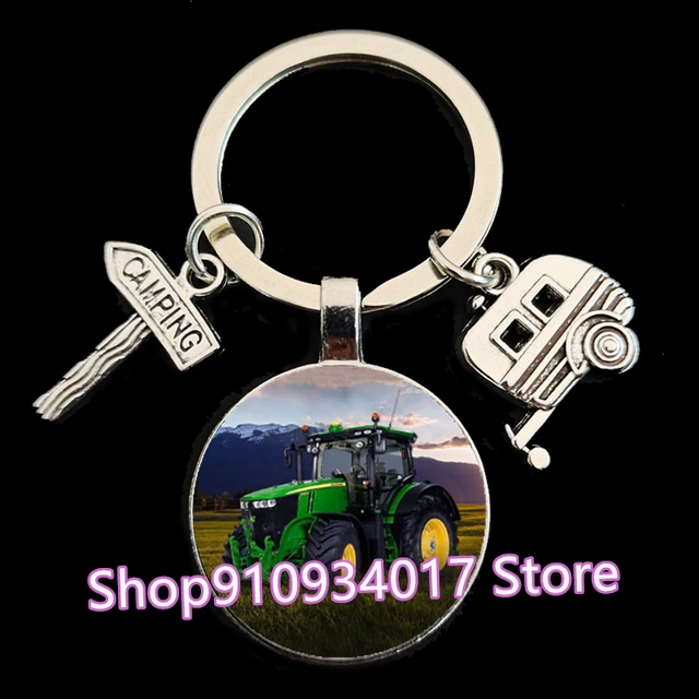 Porte-Clés Rond en Verre pour Homme, Créatif, Tracteur Vert, Fait à la  Main, Bricolage, Accessoires de Décoration de Voiture - AliExpress