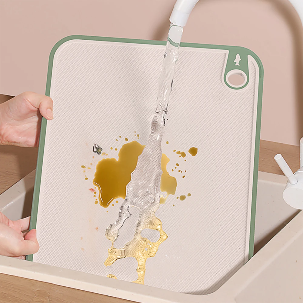 

1 шт. двухсторонняя Антибактериальная и устойчивая к плесени разделочная доска, пластиковая разделочная доска, кухонный многофункциональный инструмент