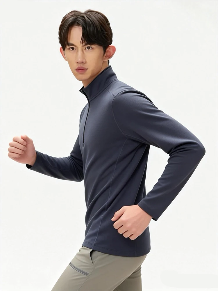 록랜드 엔젤 하프 지퍼 플리스 안감 베이스 레이어 셔츠 남성용 따뜻한 이너웨어 니트 가디건 아웃도어 캠핑 여행용품