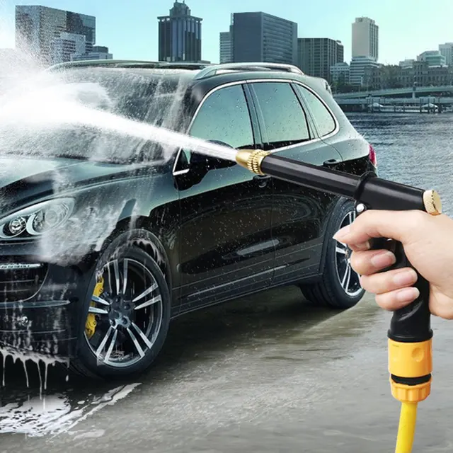 Állítható Nagynyomású Mosófegyver Tisztítása Erős Erőteljes Öntöző Tömlő Fúvóka Kerti Sprinkler Univerzális Autómosó Készlet - Image 3