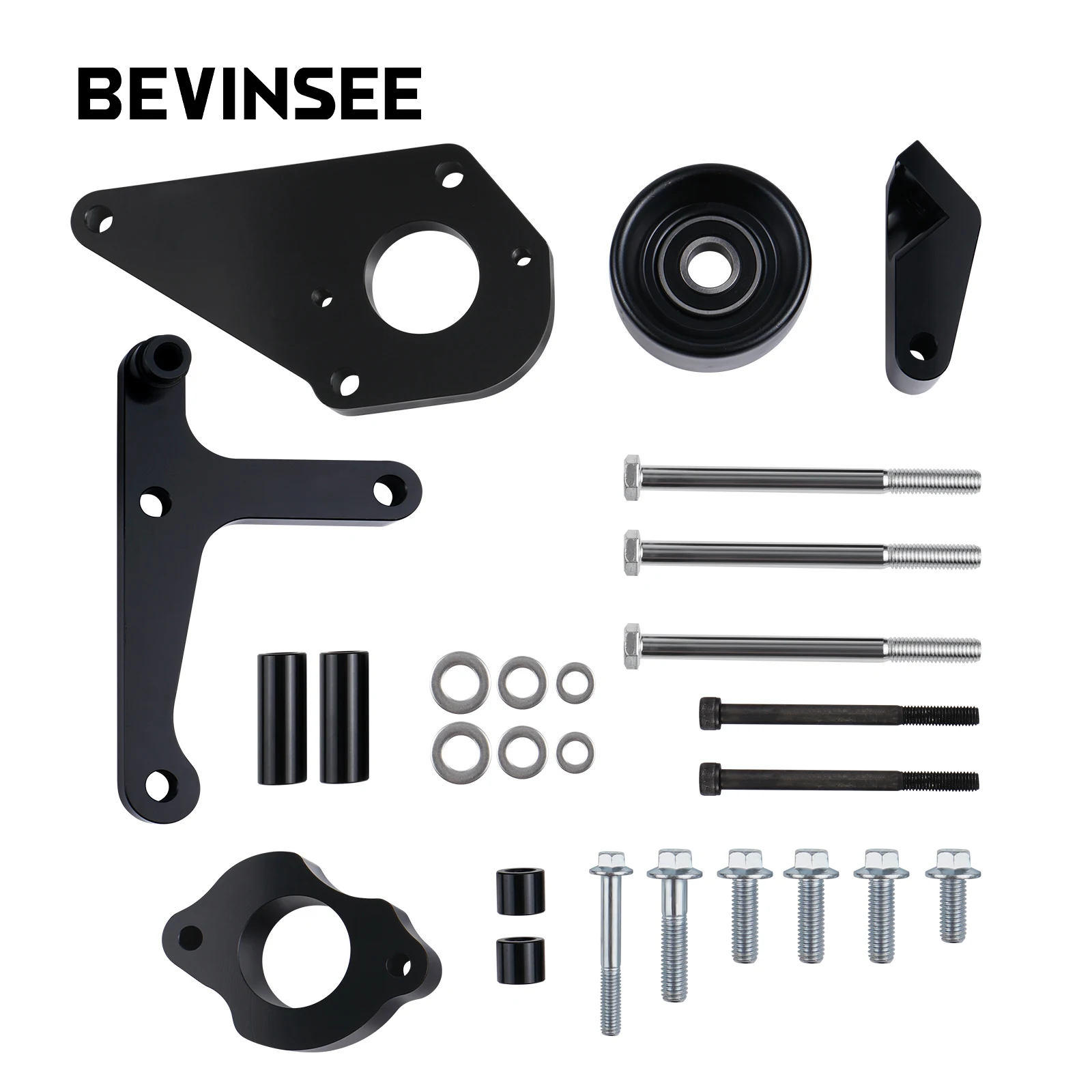 BEVINSEE LS Truck Power Steering Pump & Alternator Low Mount Bracket For Camaro LS1 1998-2002 Truck Low Mount Bracket Kits