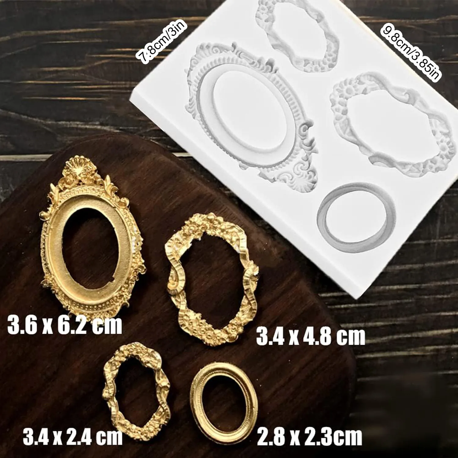3-teilige barocke Fondant-Formen, Scroll-Rand, Spitze, Silikonformen, Locken, Zahnfleischpaste, Süßigkeiten, Schokolade, Formen zum Dekorieren von Kuchen – Detail 13
