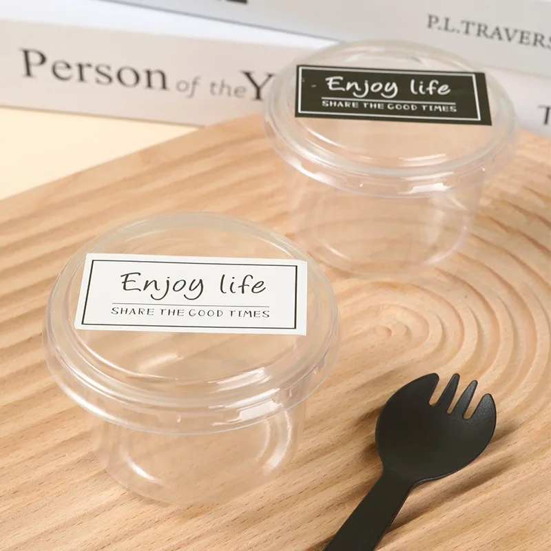 10/50pcs Disposable Mousse Cups Cake With Lid Clear Plastic Boxes Ice-Cream Dessert Picnic Pudding Jelly Dessert Yogurt Cups dessert cups plastic dessert cups