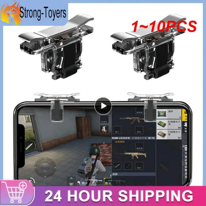 1~10PCS Gaming Trigger for Mobile Phone PUBG L1R1 Shooter Controller Game Fire Button Aim Key for PUBG Knives Out Rules of
