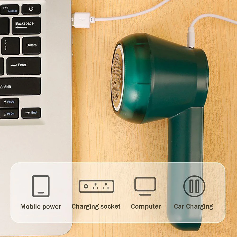 Description Picture 6 of itemClothes Shaver Cleaner Portable Pilling Fuzz Remover USB Rechargeable Fluff Trimmer 6-Leaf Blades for Home TravelHome Supplies