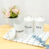 3Pcs Kitchen Storage Jars Tea Coffee Sugar Canister Set with Lid Metal Food Storage Containers Kitchen Sealed Cans Organizer 2