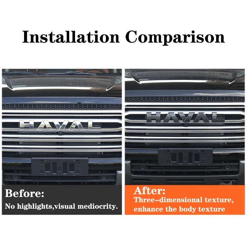 2 세대 Haval H9 배지, 무광 블랙 광택 블랙 수정 로고