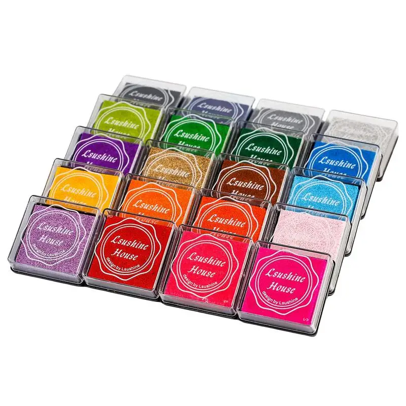 

Craft Ink Pad Stamps 20 Colors Craft Finger Ink Pads Washable DIY Stamp Ink Pads For Children Water-Based Ink 1.57x1.57 Inches