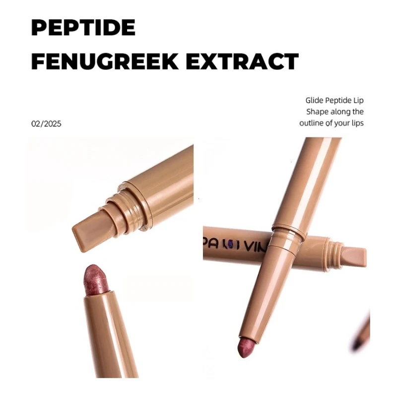 Peptide per la pelle Penna a forma di labbro Matita per labbra a lunga durata Matita per tinta Trucco Rossetto in polvere Fard Gloss Rouge per un trucco labbra perfetto - immagine 4