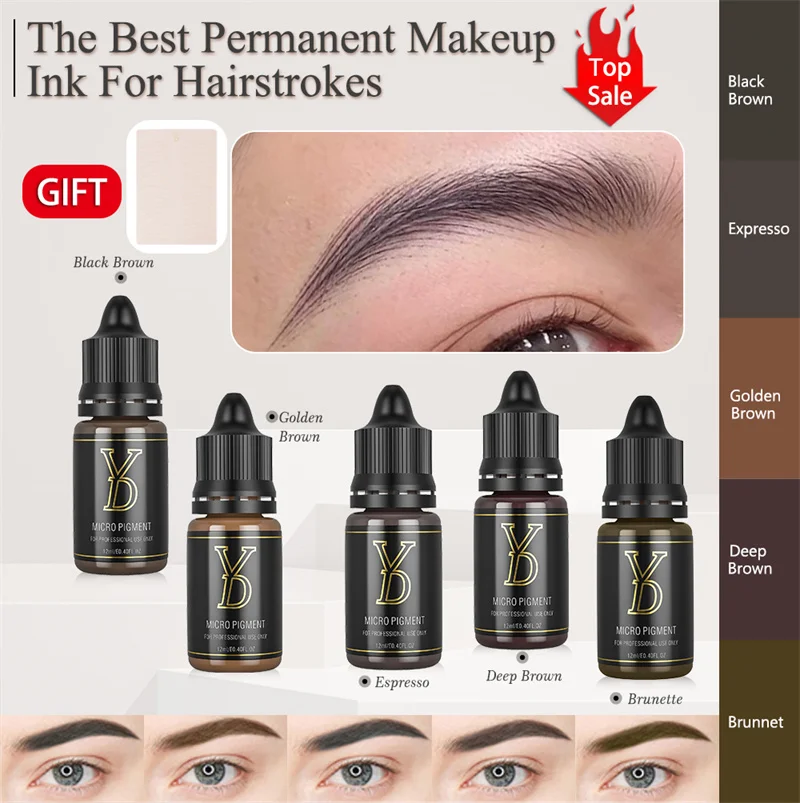 PMU Natural Eyebrow Liquid Pigment Professional Permanent Makeup Tattoo Ink Microblading Brows Organic Pigments Set Supplies tattoo ink tattoo ink pigment tattoo ink kit