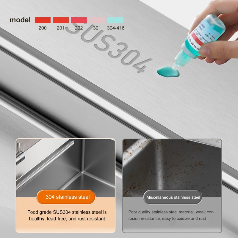 Kitchen Sink Large Single sink stainless Steel Sink Dishwasher Thickened Under The Counter Kitchen Decoration