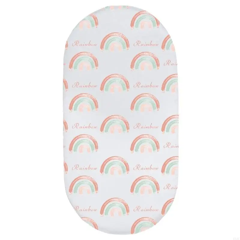 Fitted Bassinet Sheet Cotton Fitted Sheet for Cradle Basket Pad Sheets Changing Mat Cover Crib Bed Protector Case 4XBC