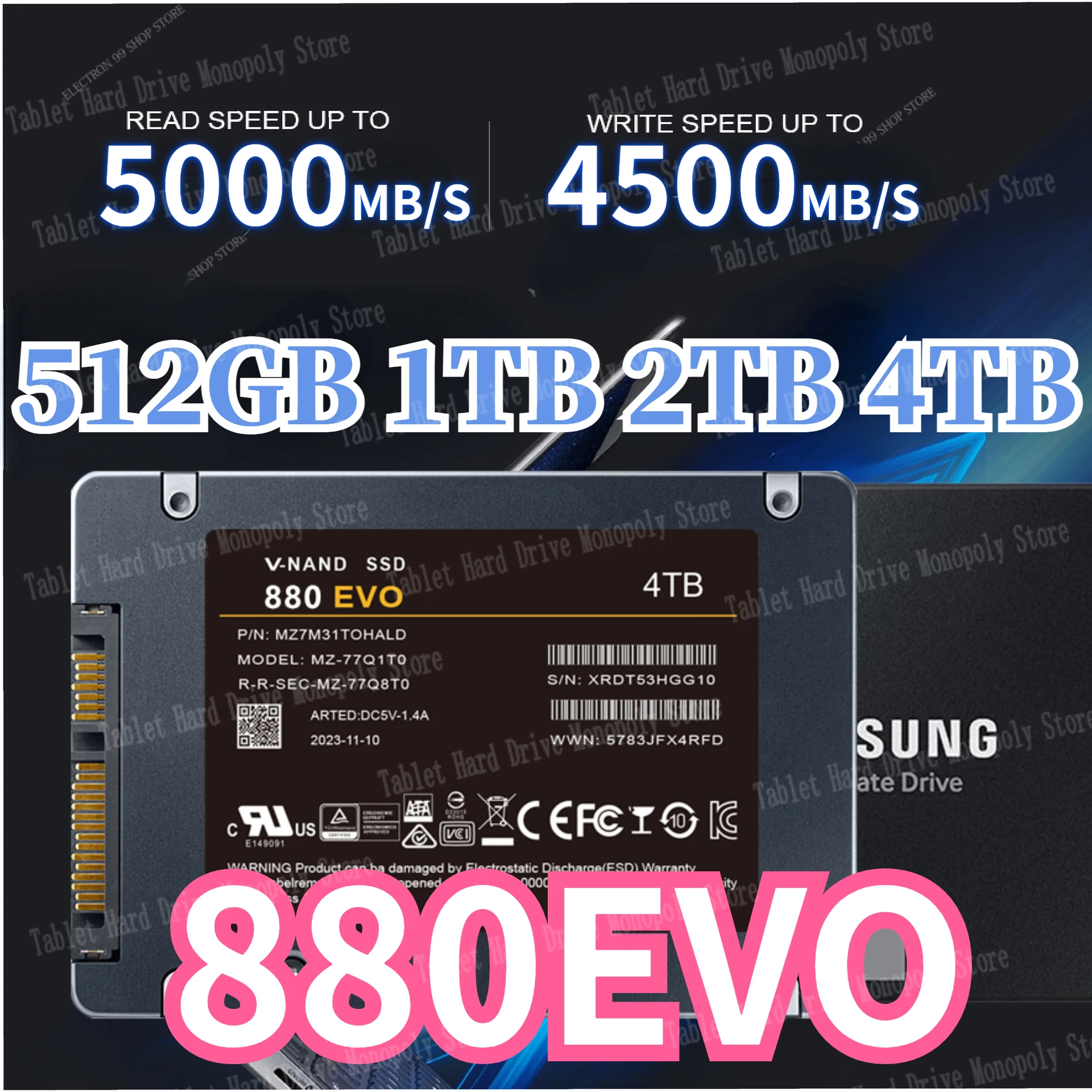 

8TB Original 2023 New SSD 2TB 1TB Hard drive disk sata 3 2.5inch ssd TLC 4500MB/s internal Solid State Drives for laptop and ssd