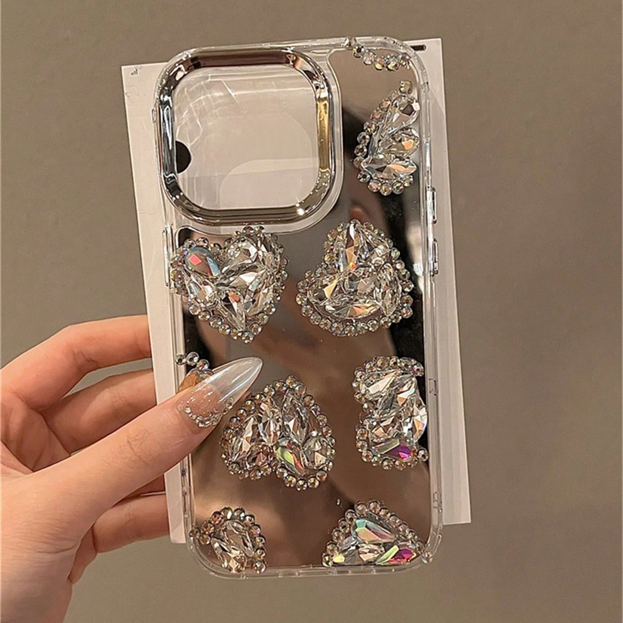 Mirror love phone case iPhone 16 15 14 13 12 11 Pro Max