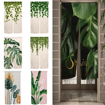 Piante tropicali lascia la tenda della porta tende botaniche giapponesi della porta per la partizione dell'entrata della camera da letto del soggiorno Noren 1