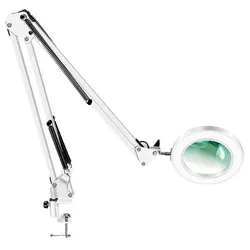 Illuminated LED Magnifier with Adjustable Lighting - Multifunctional Glass for Precision Tasks and Skincare (T004 - 2 37CM White)