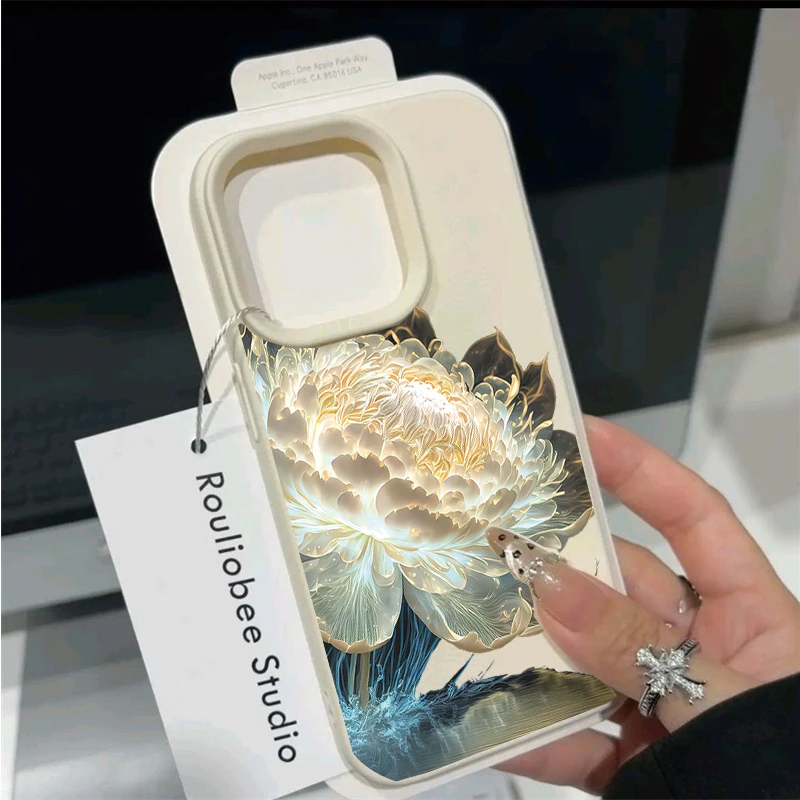 Korean Floral Design Soft Phone Case with Enhanced Protection