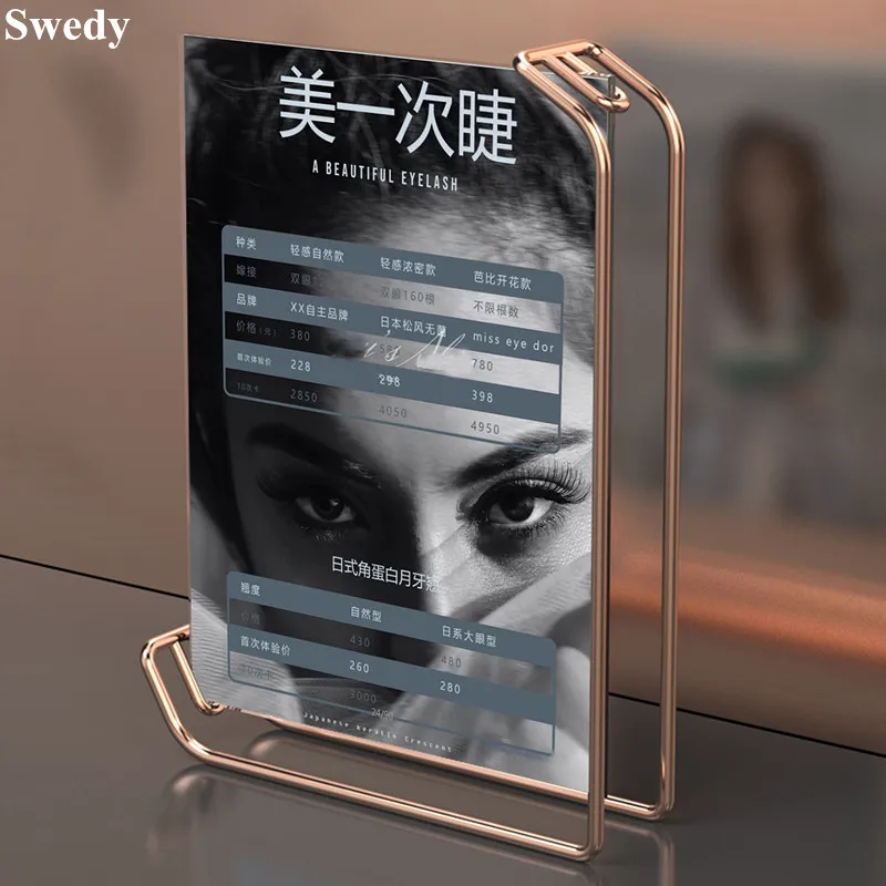 

6 Inch 105x150mm Table Menu Paper Price Listing Holder Acrylic Sign Holder Display Stand Wedding Baby Art Photo Picture Frame