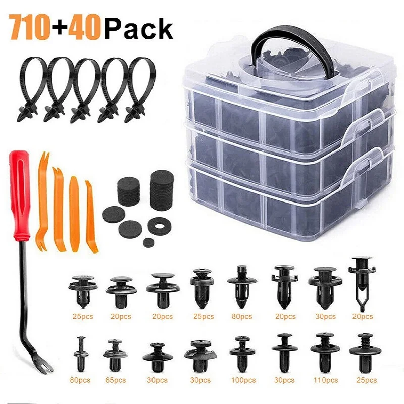 

Car Retainer Clips Plastic Fasteners Kit Fender Rivet Clips Auto Push Pin Rivets Set for Toyota GM Ford Honda Acura Chrysler