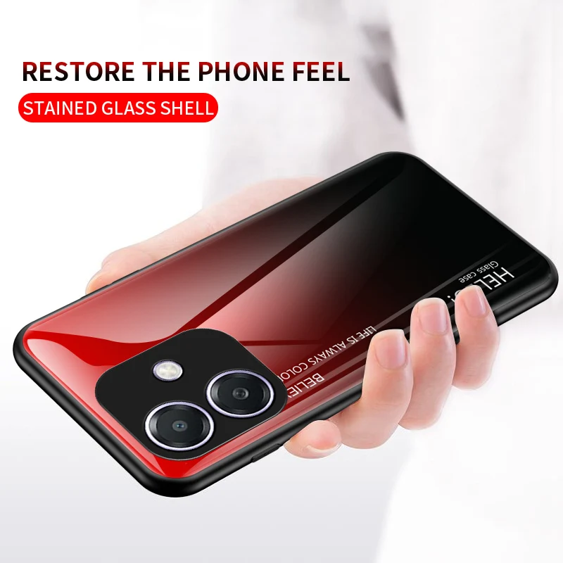 Gradient Tempered Glass Smartphone Case - Durable Protective Cover
