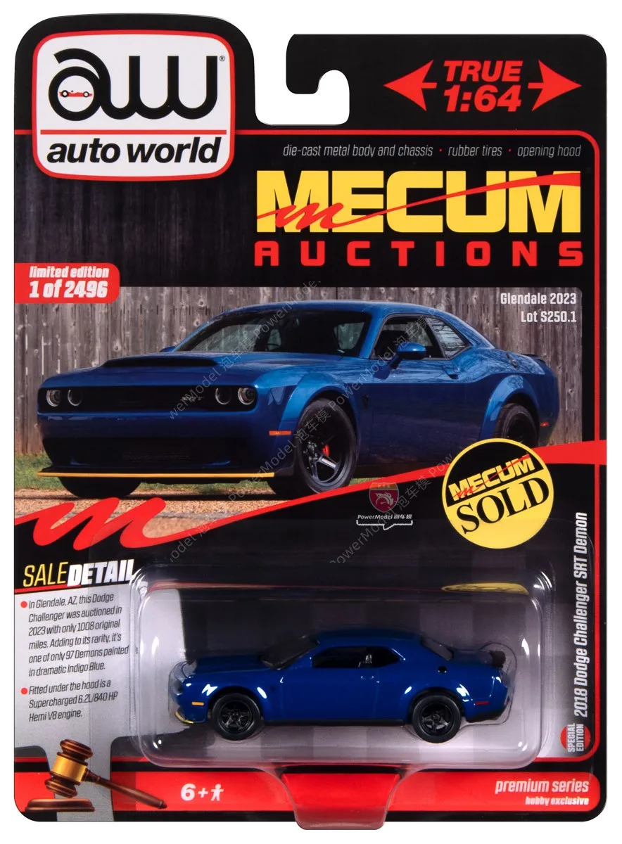 AW auto world  1:64 Dodge challenger SRT demon ford mustang  351 diecast alloy car model 3