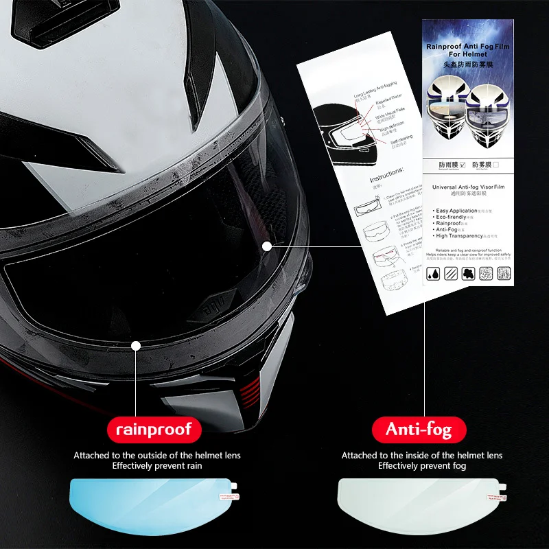 3 style Clear Helmet Anti-Fog folia przeciwdeszczowa do kasku motocyklowego obiektyw przeciwmgielne naklejki akcesoria do kasku bezpieczeństwa