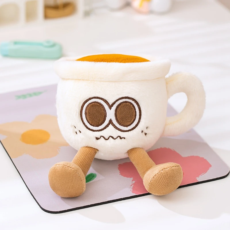 Funny Plush Coffee Cup Mug Teapot Toy Collectible Bottle Plushie Travel Companion for Adults And Kids Play House Birthday Gift