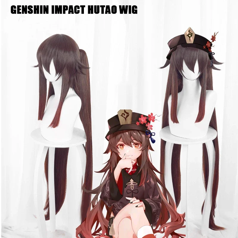 

Game Genshin Impact Hutao Cosplay Wig Has Anime Women Beige Heat Resistant Synthetic Hair Halloween Christmas Gift