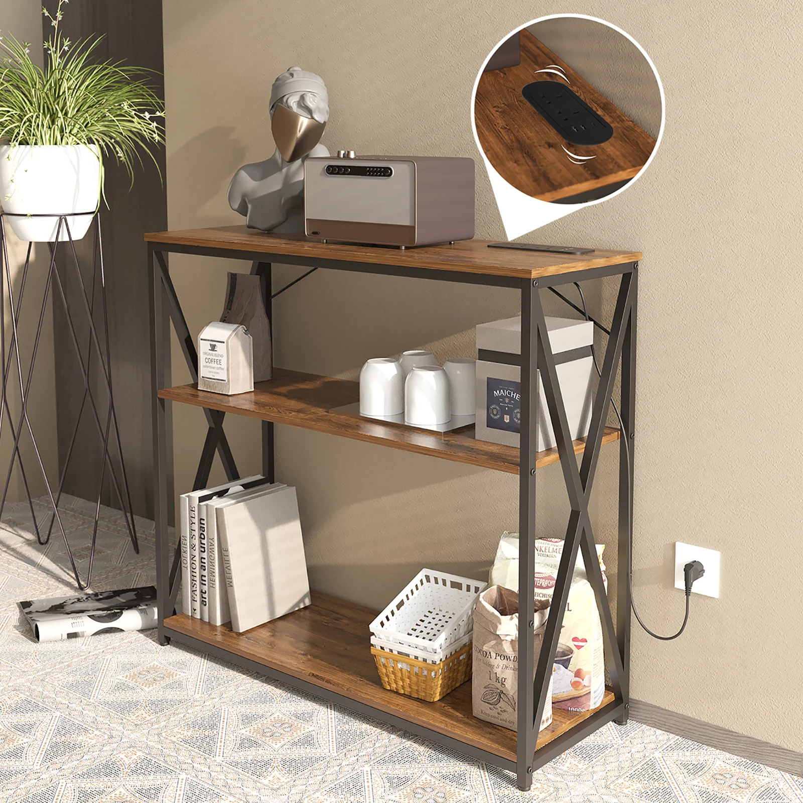 طاولة أريكة آن فيش مع شاحن USB