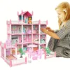 Children's Music Doll House Assembly Villa House 3D DIY Dream Princess Castle Villa Assembly Doll House Set Toy Girl Family Toy 1