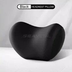 Luxury Memory Foam Car Seat Pillow Set - Soft Neck and Waist Support Cushions (Black Pillow 1pc)