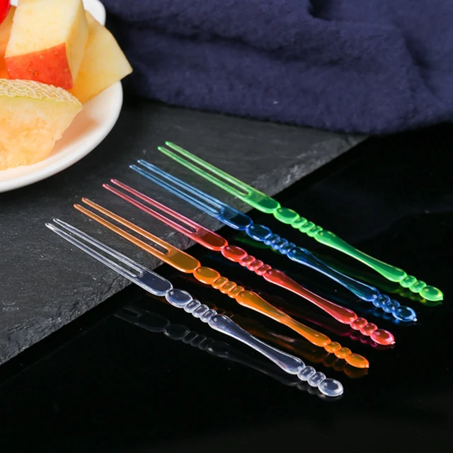 Forró! 80 db/160 db Torta Villák Műanyag Gyümölcs 2 Fog Ételek Desszert Snack Saláta Koktél Előétel - Image 4