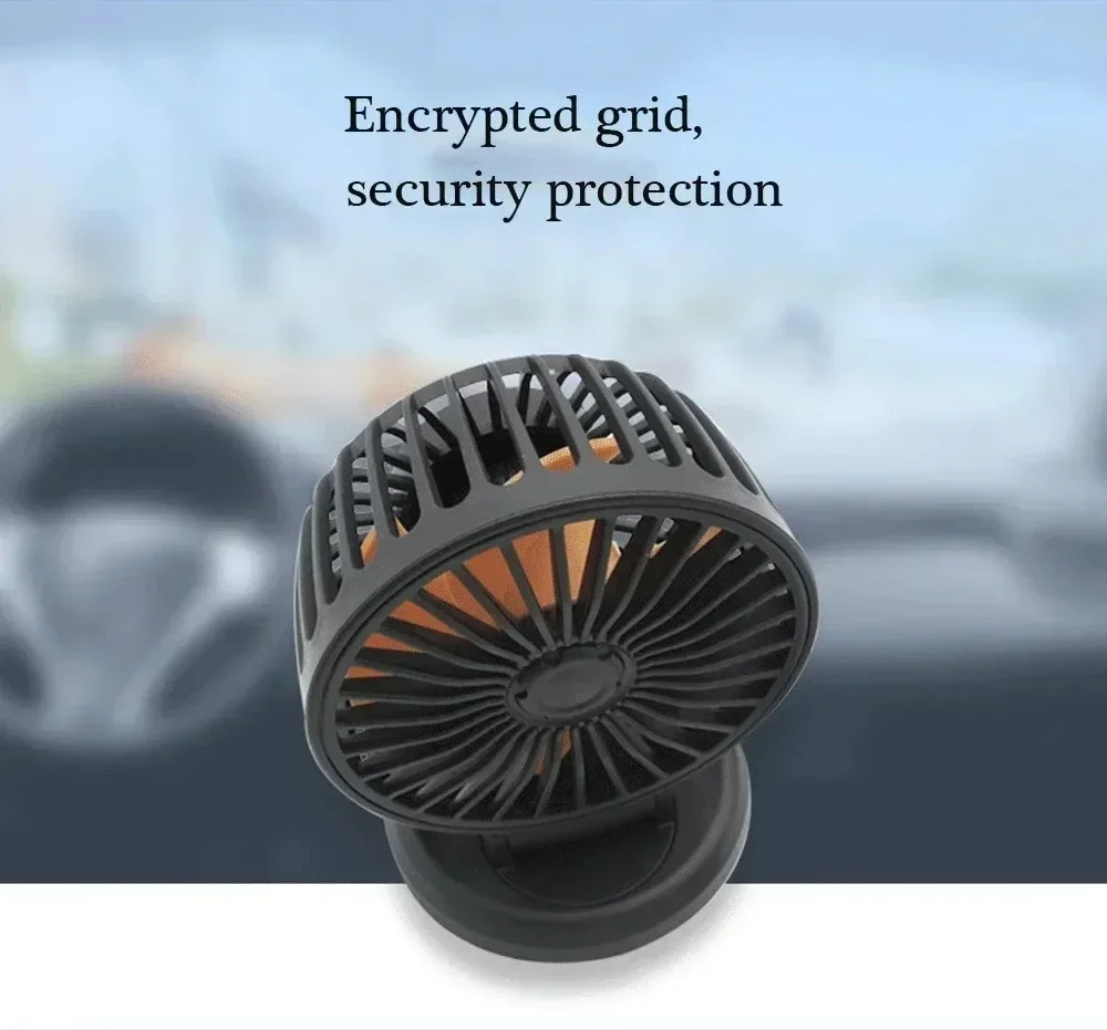 EAFC 5 V 12 V 24 V Autoventilator Doppelkopf-Luftkühlungsventilator 360 ° Einstellbarer tragbarer USB-Mini-Luftventilator mit geringem Rauschen, Autozubehör – Detail 3