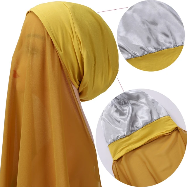 Turbante para hombre, pañuelo para la cabeza con forro de satén, Hijab  musulmán, pañuelo para la cabeza - AliExpress