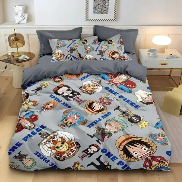 Housse de couette une pièce, taie d'oreiller, ensemble de literie, Anime pour adulte, garçon et fille, décoration de chambre à coucher, simple, Double, grande taille, tendance 1