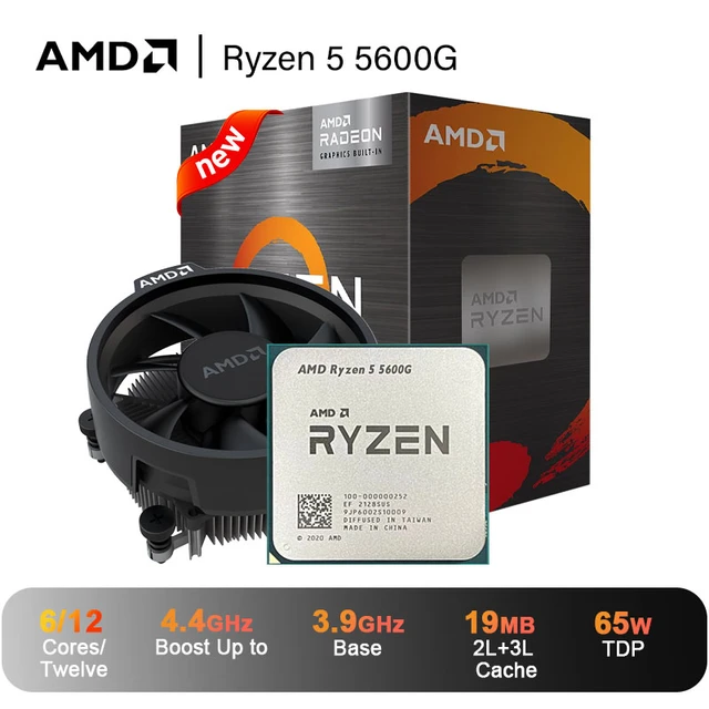 Processeur AMD® 6 coeurs RYZEN 5 - 5600G 100-100000252BOX