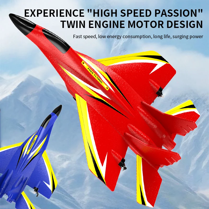 Foam Aircraft DWi RC Foam Aircraft Plane 2.4G Radio Control Glider Remote Control Fighter Cool Lighting Plane Glider Airplane Foam Boy Toy