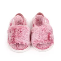 Baby Girl Winter Indoor Sandal Fluffy Colorful Design for 0-1 Year Old 6