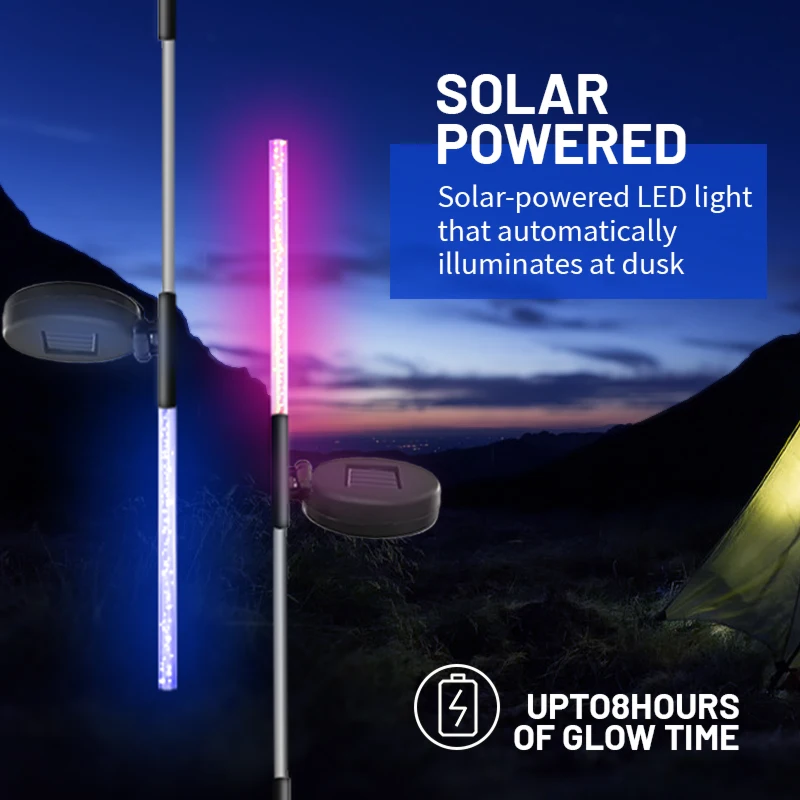 2Packs Solar Lights LED Outdoor Reed Lamps Garden Stakes Color Changing Outdoor Garden Lawn Yard Terrace Christmas Decor Lights