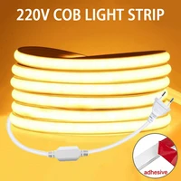 220v Led Ribbon Adhesive High Brightness COB Led Strip for Room Waterproof Led Strip Flexible Ribbon for Outdoor Garden Lighting 1